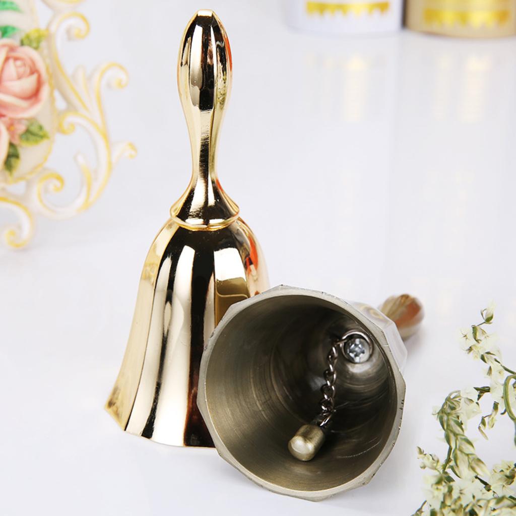 Desk Hand Bell Desk Bell Call Bells for Kitchen Restaurants  Golden