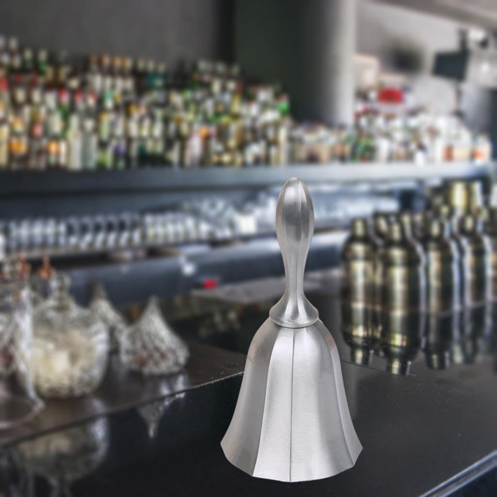 Desk Hand Bell Desk Bell Call Bells for Kitchen Restaurants  Silver 2