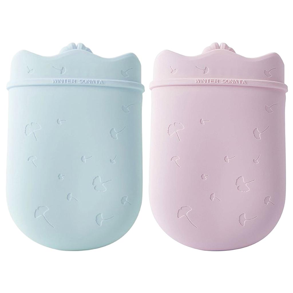 500ml Hot Water Bottle & Cover Leakproof High Density Winter Hand Warmer Blue