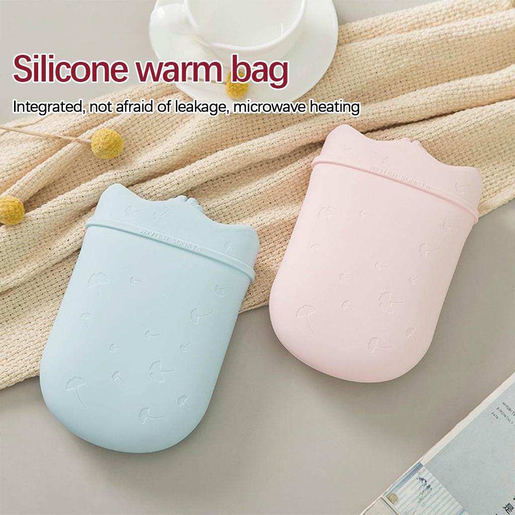 500ml Hot Water Bottle & Cover Leakproof High Density Winter Hand Warmer Blue