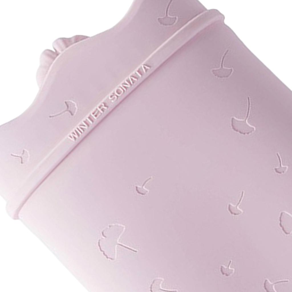 500ml Hot Water Bottle & Cover Leakproof High Density Winter Hand Warmer Pink