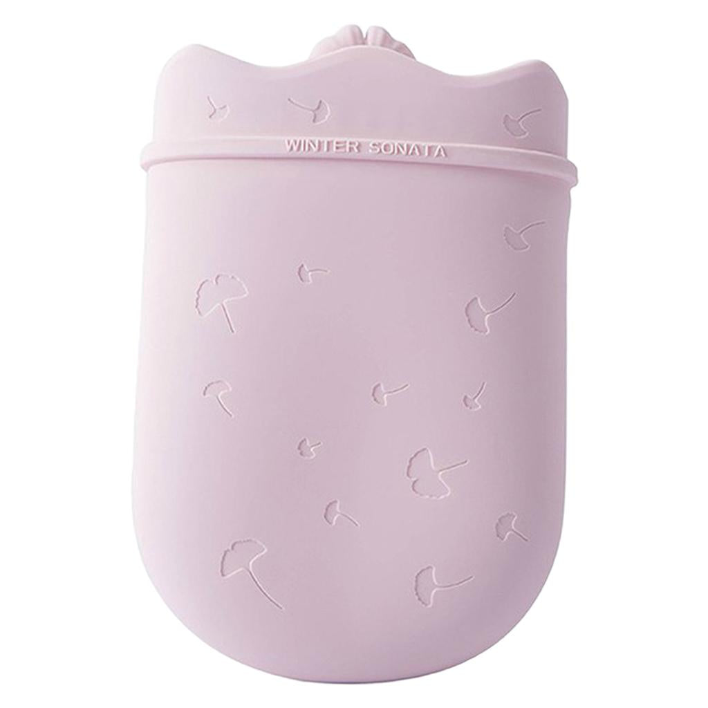 500ml Hot Water Bottle & Cover Leakproof High Density Winter Hand Warmer Pink