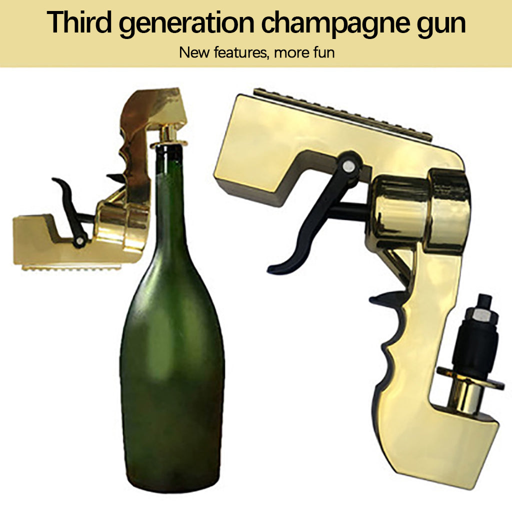 Champagne Gun Dispenser Adjustable Squirt Gun for Holiday Wedding golden