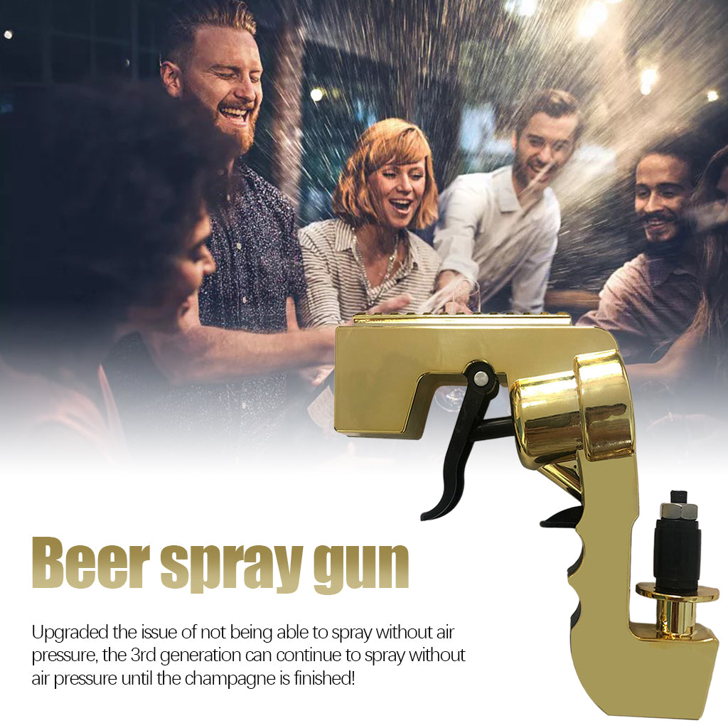 Champagne Gun Dispenser Adjustable Squirt Gun for Holiday Wedding golden