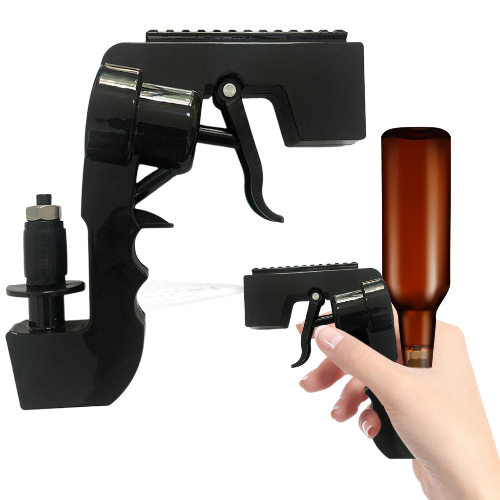 Champagne Gun Dispenser Adjustable Squirt Gun for Holiday Wedding black
