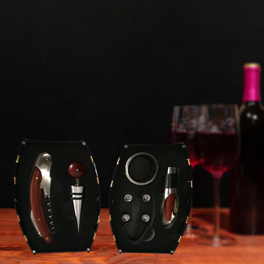 5Pcs Handheld Wine Bottle Opener Wine Accessories for Home Mahogany Handle