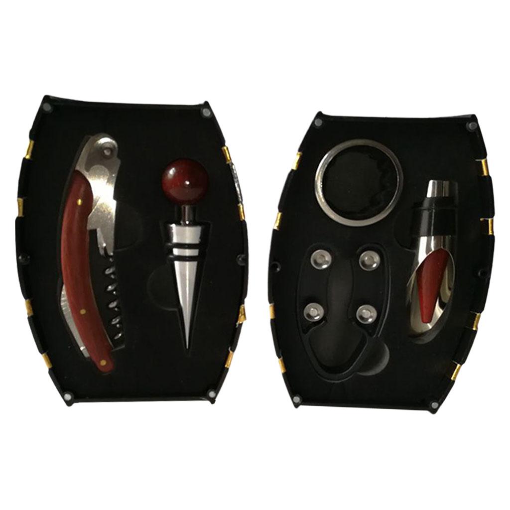 5Pcs Handheld Wine Bottle Opener Wine Accessories for Home Mahogany Handle