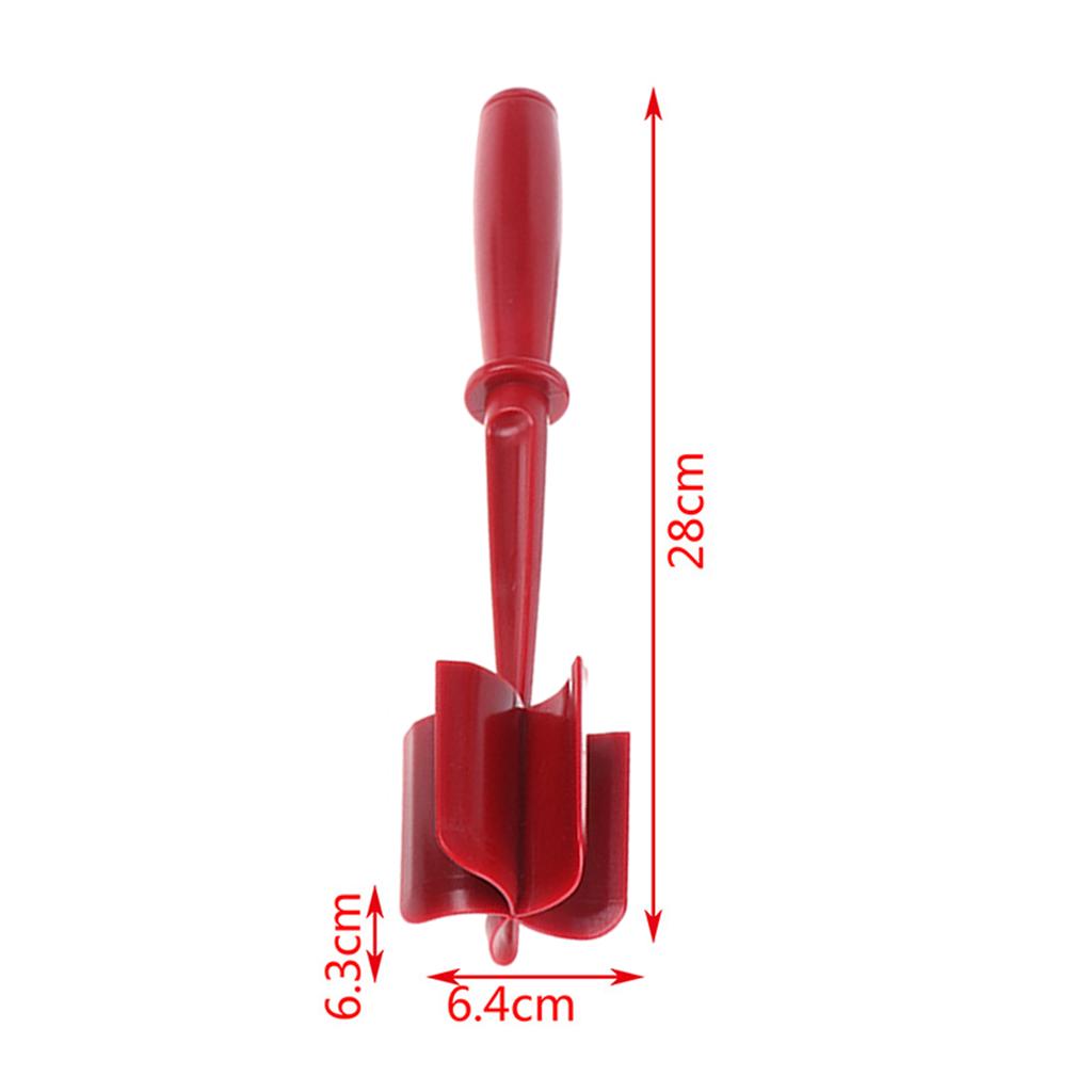 ABS Plastic Meat Chopper Kitchen Utensil 5 Curve Blades for Cooking Baking Red