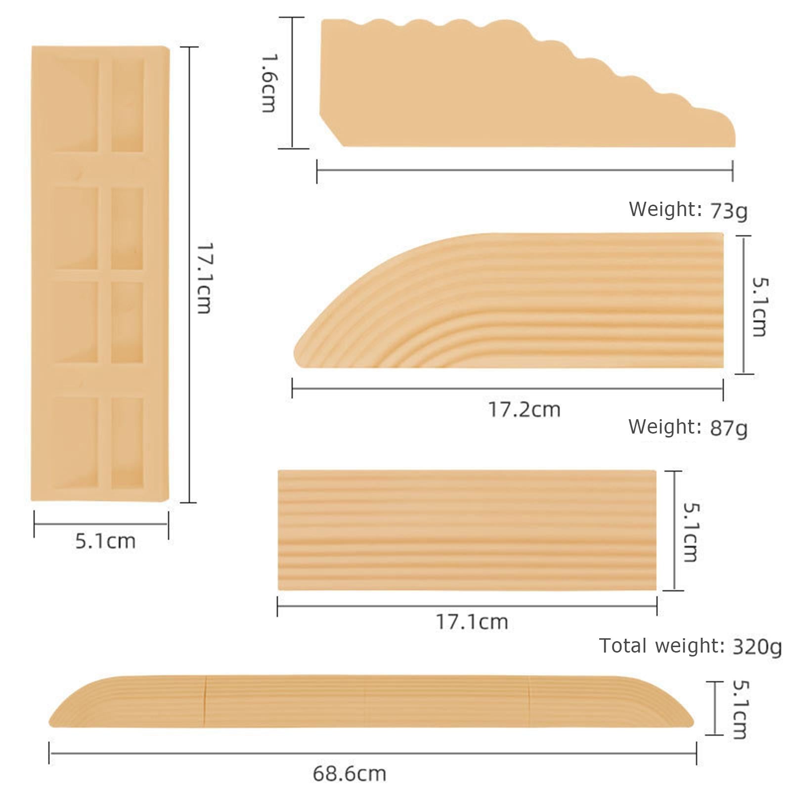 4x Threshold Bars Step Ramp for Robot Vacuum Cleaner Beige Yellow