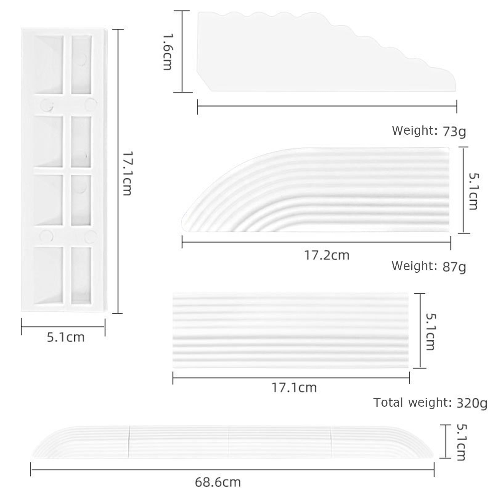 4x Threshold Bars Step Ramp for Robot Vacuum Cleaner White