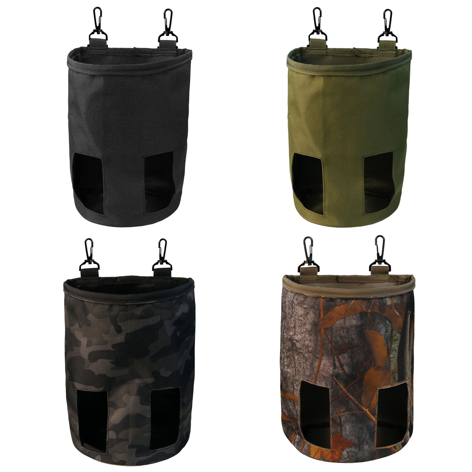 Rabbit Hay Feeder Bag Hay Bag Hanging Pouch Feeder 2 Holes for Guinea Pig black