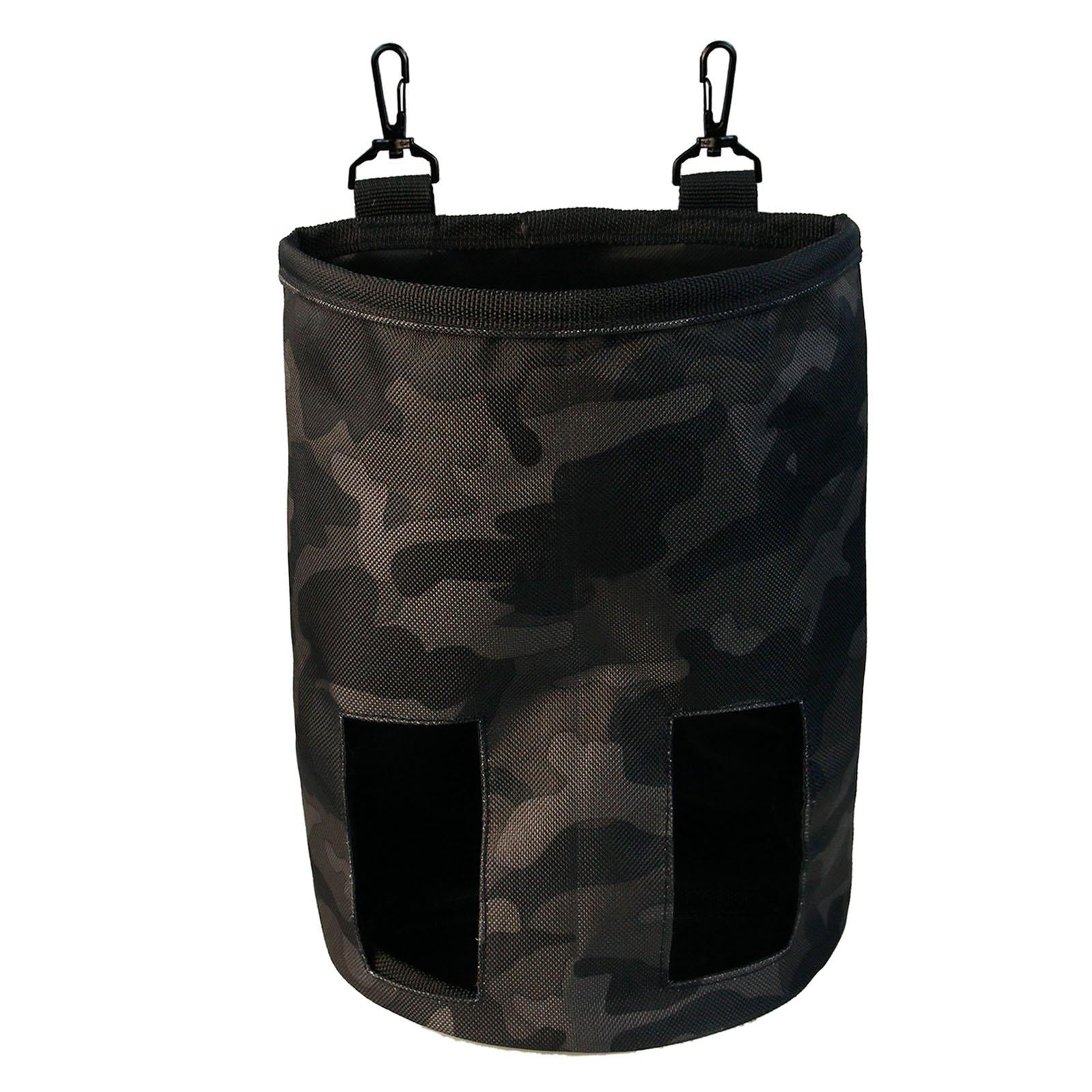 Rabbit Hay Feeder Bag Hay Bag Hanging Pouch Feeder 2 Holes for Guinea Pig black camouflage