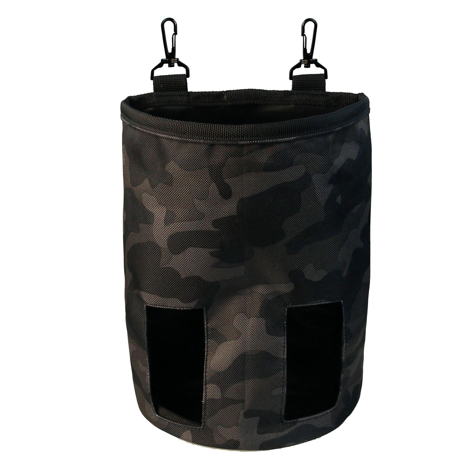 Rabbit Hay Feeder Bag Hay Bag Hanging Pouch Feeder 2 Holes for Guinea Pig black camouflage