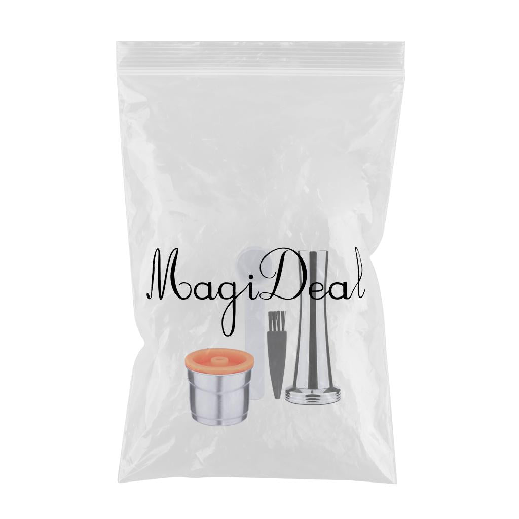 Reusable Coffee Pod Filter with Spoon and Brush for Illy Coffee Machine Package A