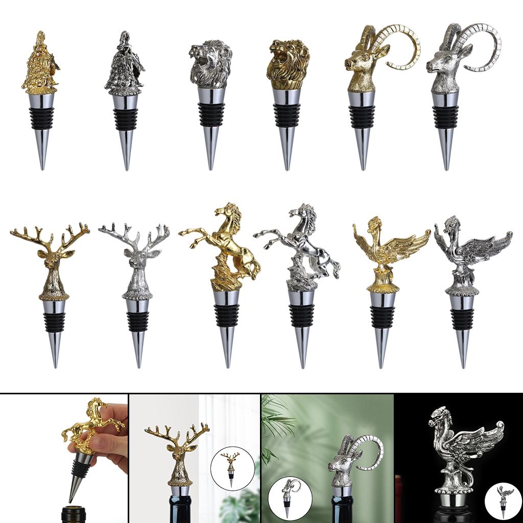 Animal Wine Bottle Stopper Decor for Bar Beverage Bottle Champagne Bottle Deer Stopper Gold