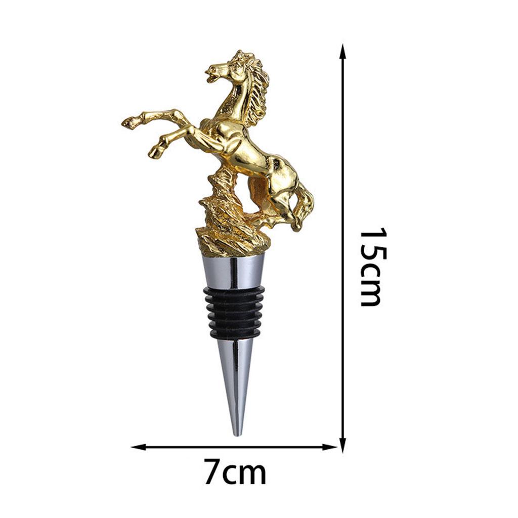 Animal Wine Bottle Stopper Decor for Bar Beverage Bottle Champagne Bottle Horse Stopper Gold