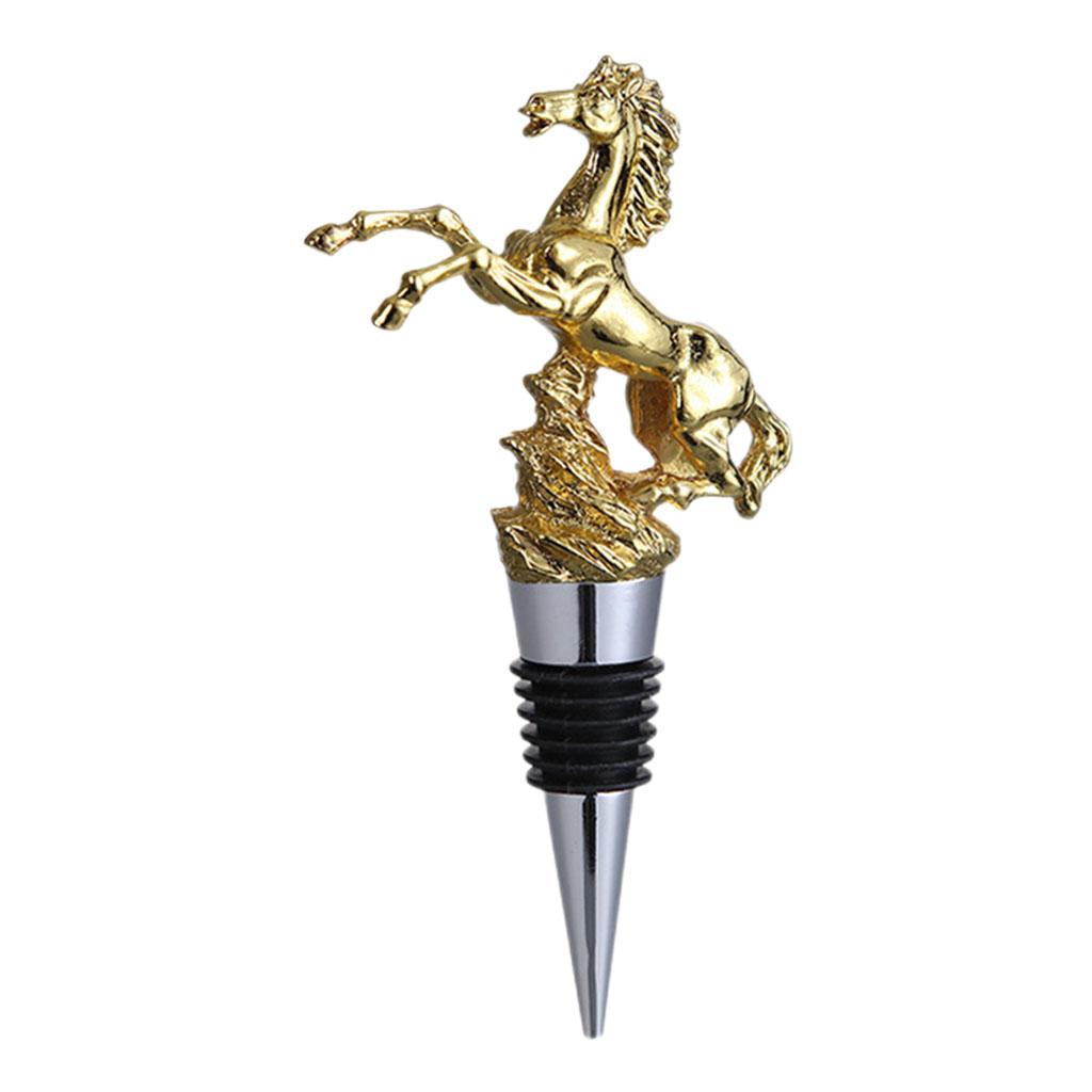 Animal Wine Bottle Stopper Decor for Bar Beverage Bottle Champagne Bottle Horse Stopper Gold