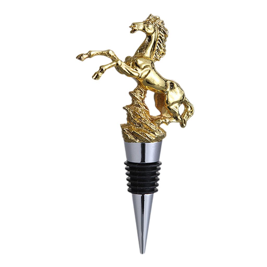 Animal Wine Bottle Stopper Decor for Bar Beverage Bottle Champagne Bottle Horse Stopper Gold