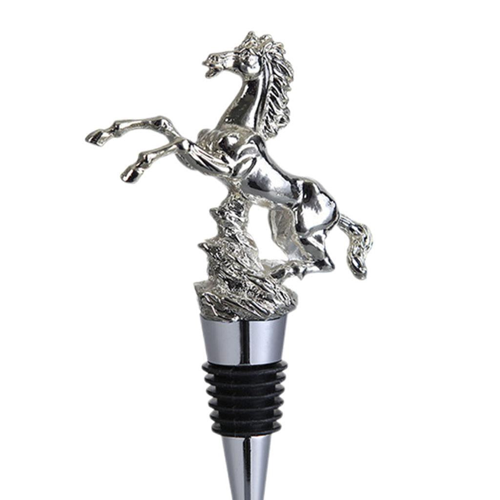 Animal Wine Bottle Stopper Decor for Bar Beverage Bottle Champagne Bottle Horse Stopper Silver