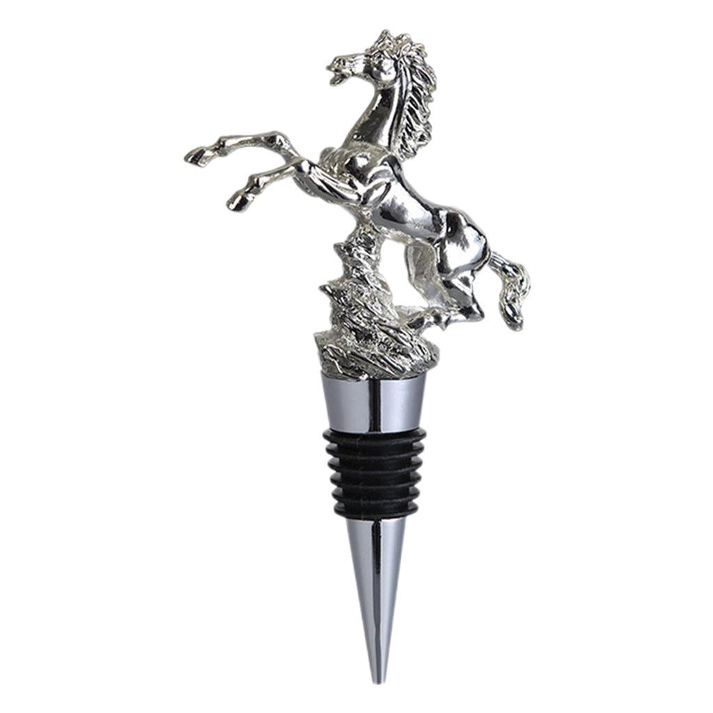 Animal Wine Bottle Stopper Decor for Bar Beverage Bottle Champagne Bottle Horse Stopper Silver