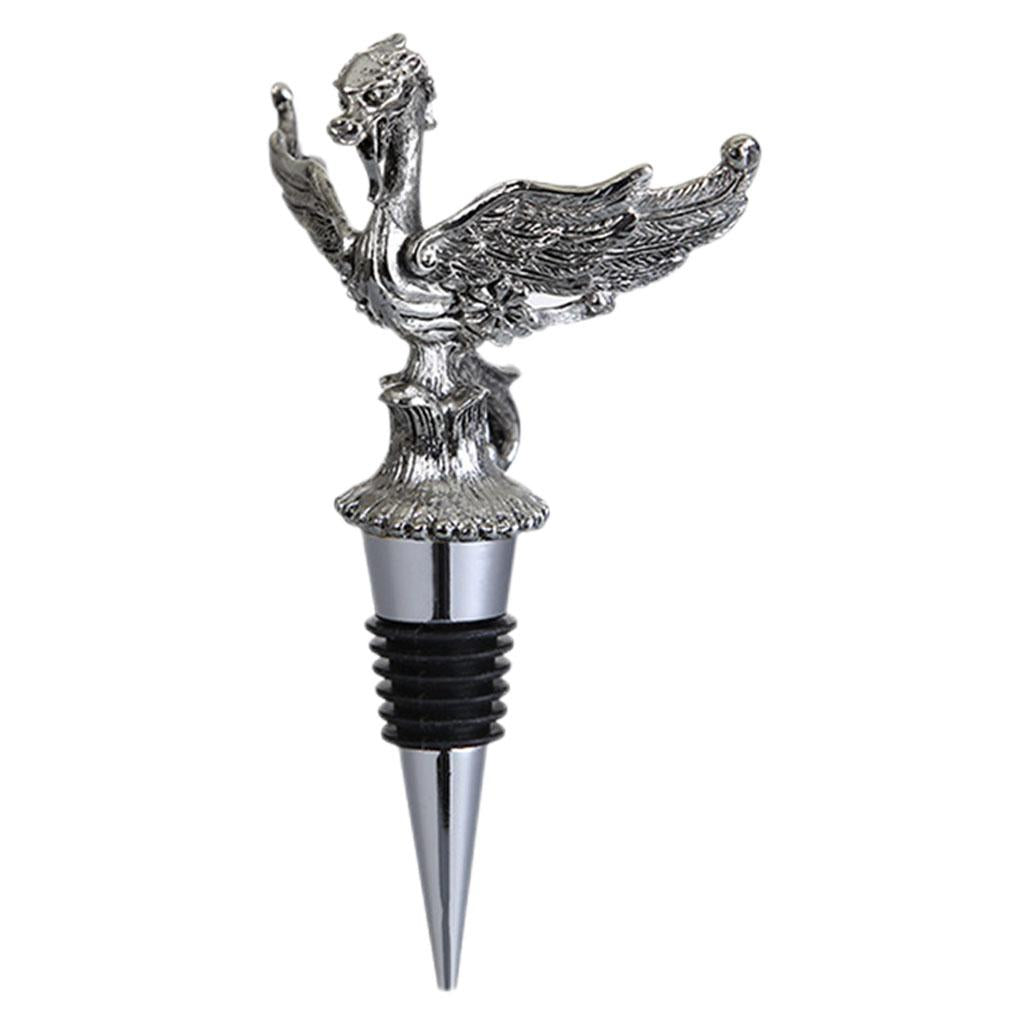 Animal Wine Bottle Stopper Decor for Bar Beverage Bottle Champagne Bottle DragonStopper Silver