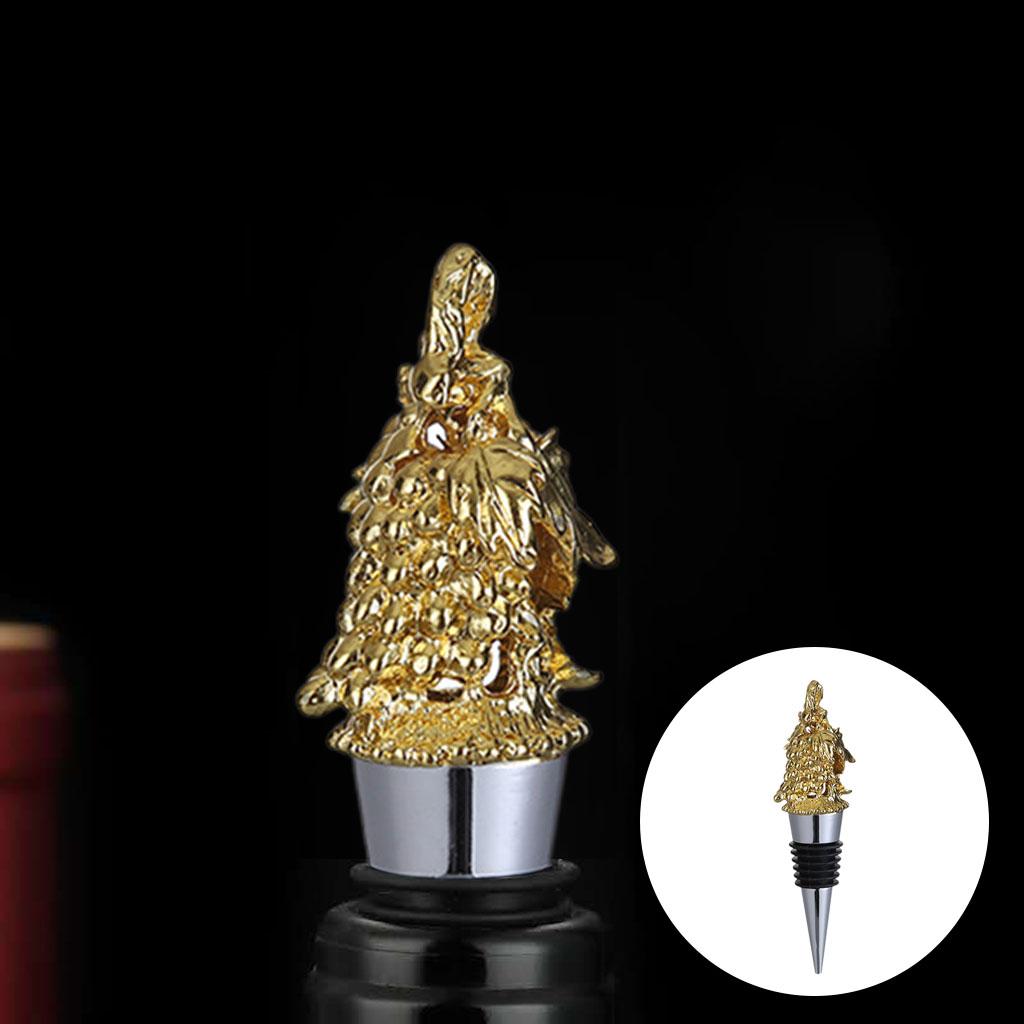 Animal Wine Bottle Stopper Decor for Bar Beverage Bottle Champagne Bottle Grape Stopper Gold