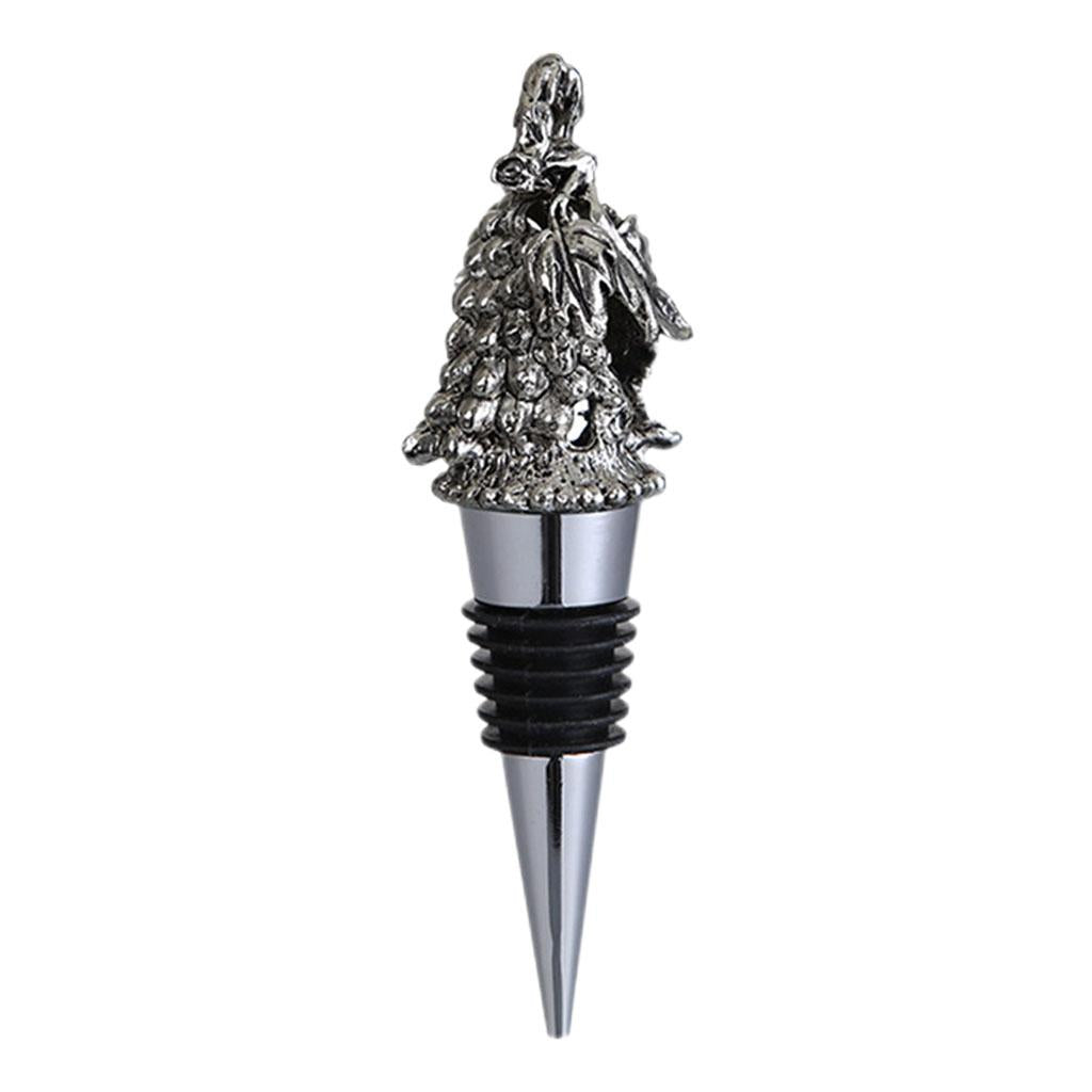Animal Wine Bottle Stopper Decor for Bar Beverage Bottle Champagne Bottle Grape Stopper Silver