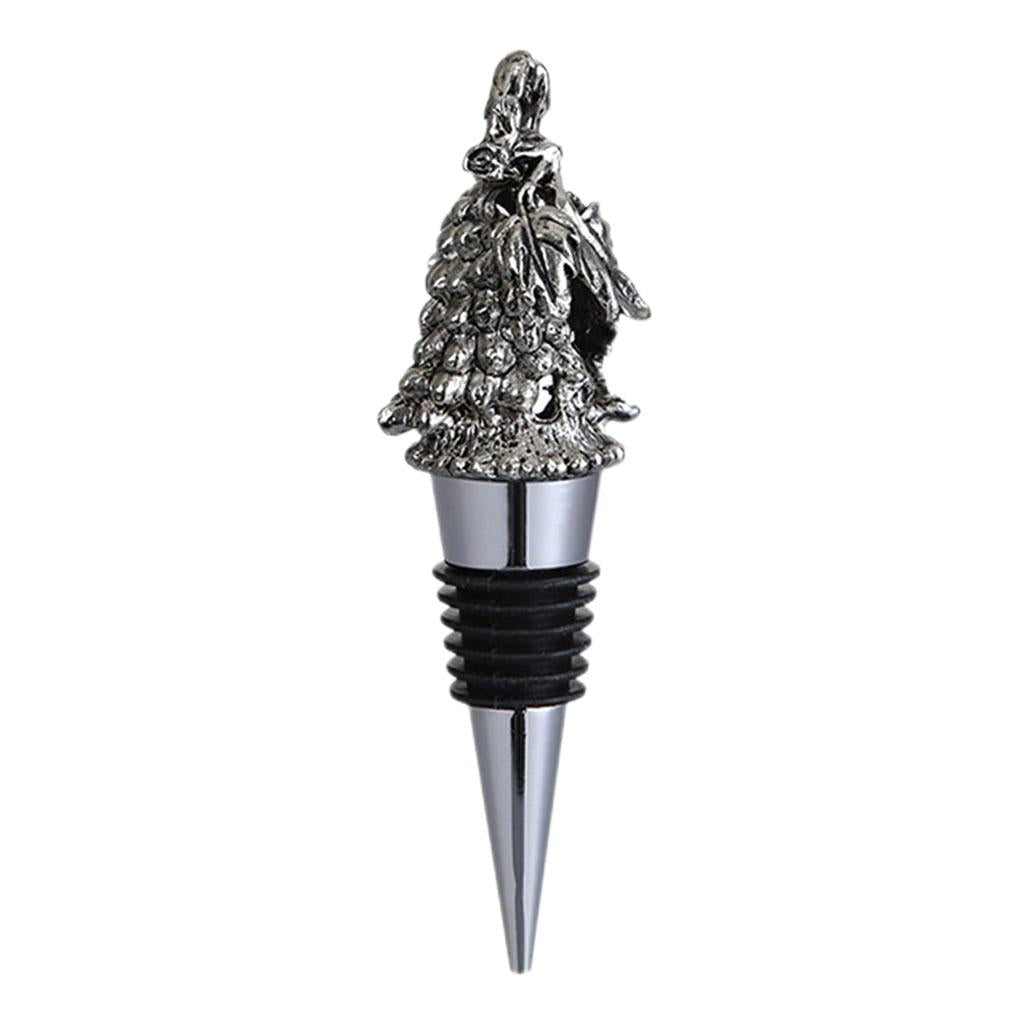 Animal Wine Bottle Stopper Decor for Bar Beverage Bottle Champagne Bottle Grape Stopper Silver