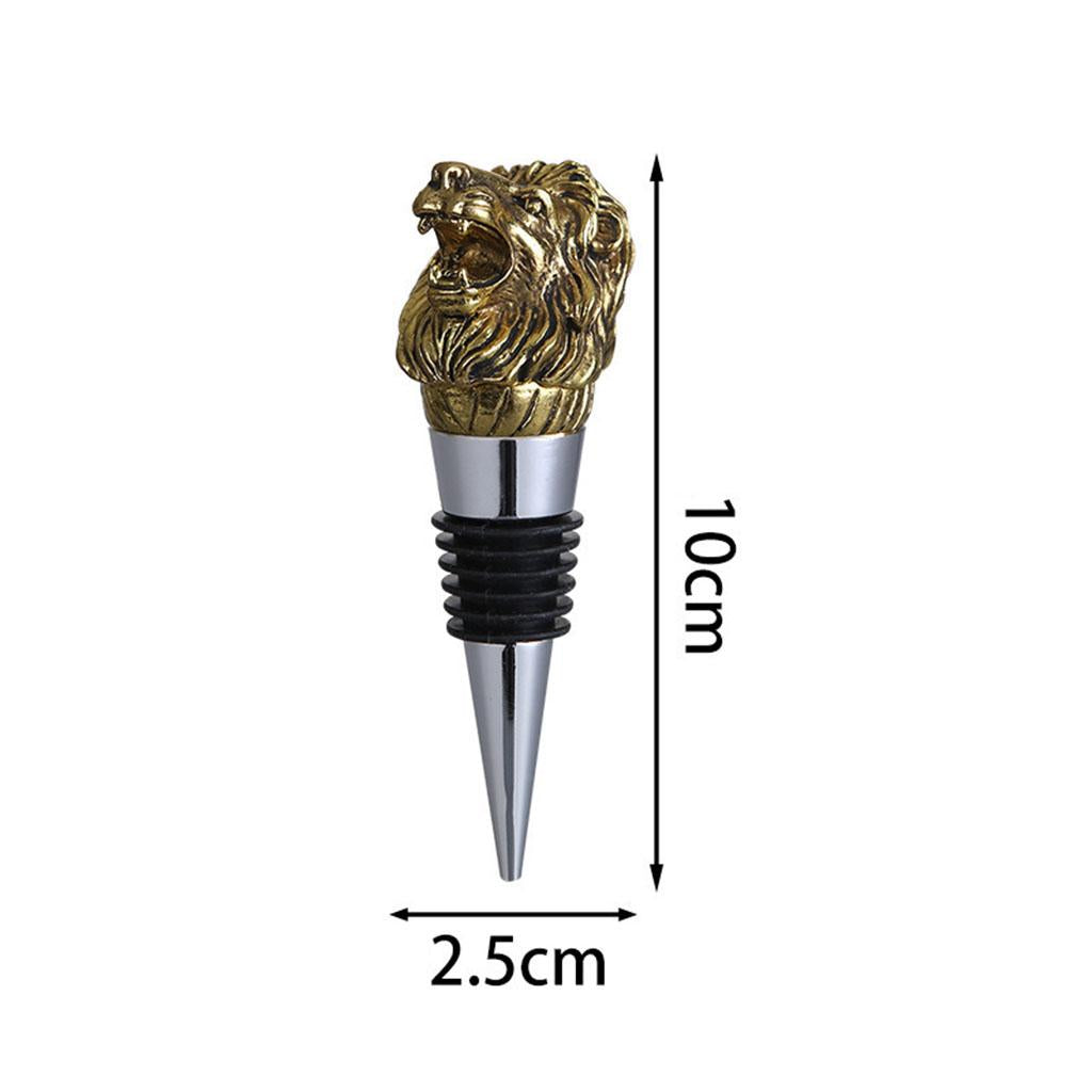 Animal Wine Bottle Stopper Decor for Bar Beverage Bottle Champagne Bottle Lion Stopper Gold