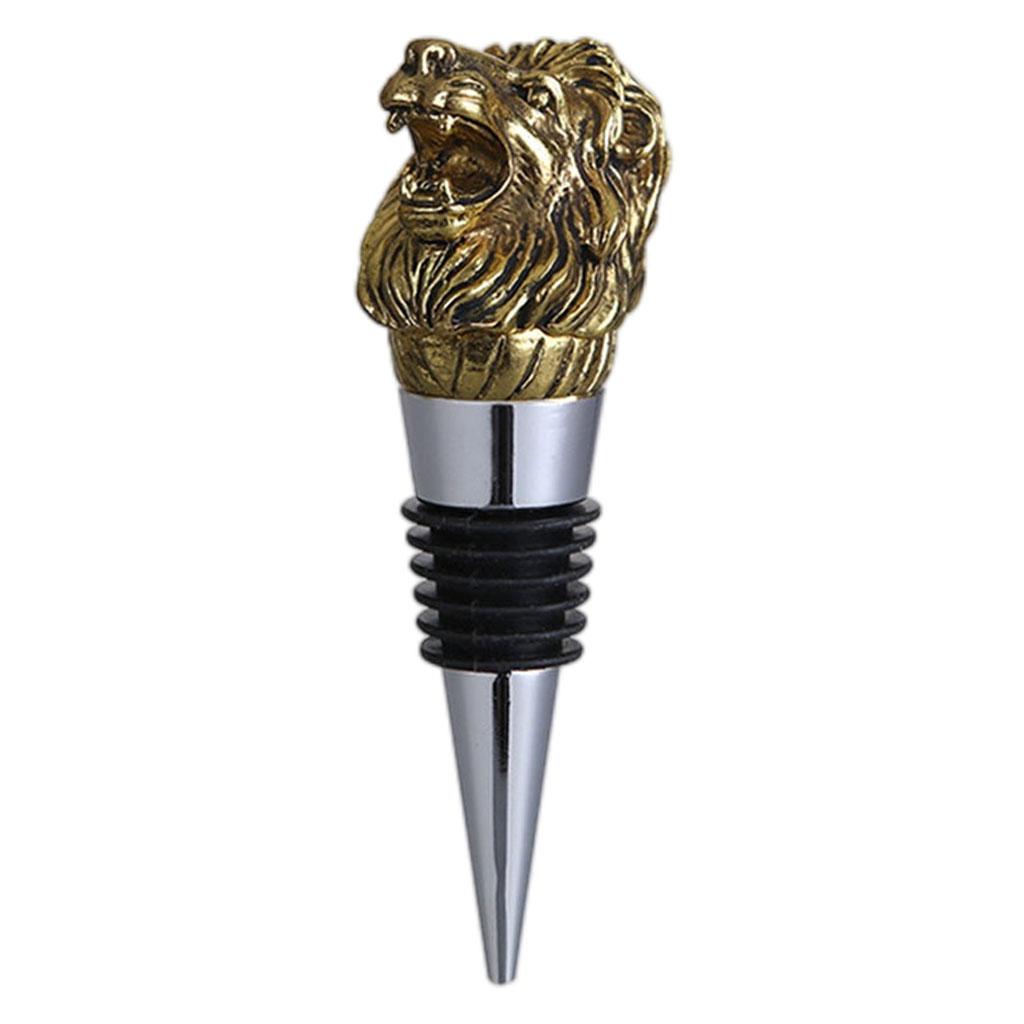 Animal Wine Bottle Stopper Decor for Bar Beverage Bottle Champagne Bottle Lion Stopper Gold