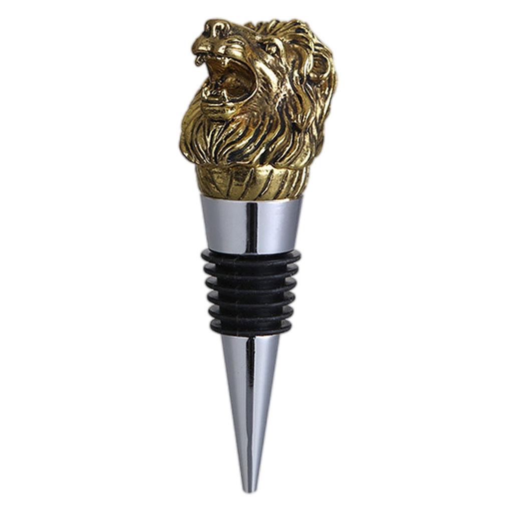 Animal Wine Bottle Stopper Decor for Bar Beverage Bottle Champagne Bottle Lion Stopper Gold