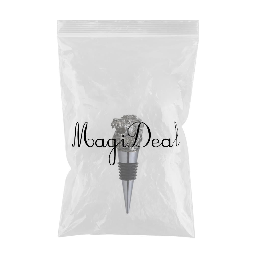 Animal Wine Bottle Stopper Decor for Bar Beverage Bottle Champagne Bottle Lion Stopper Silver