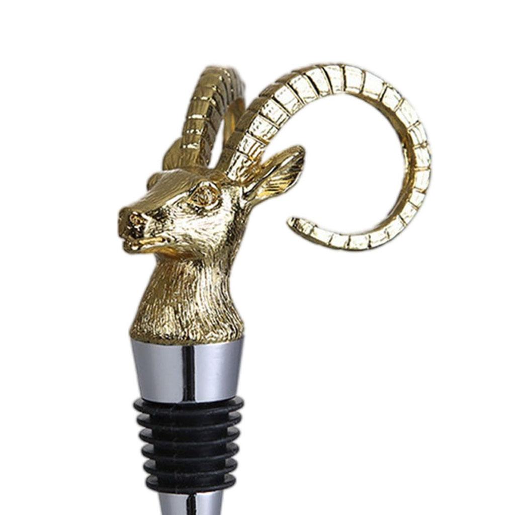 Animal Wine Bottle Stopper Decor for Bar Beverage Bottle Champagne Bottle Gazelle Stopper Gold