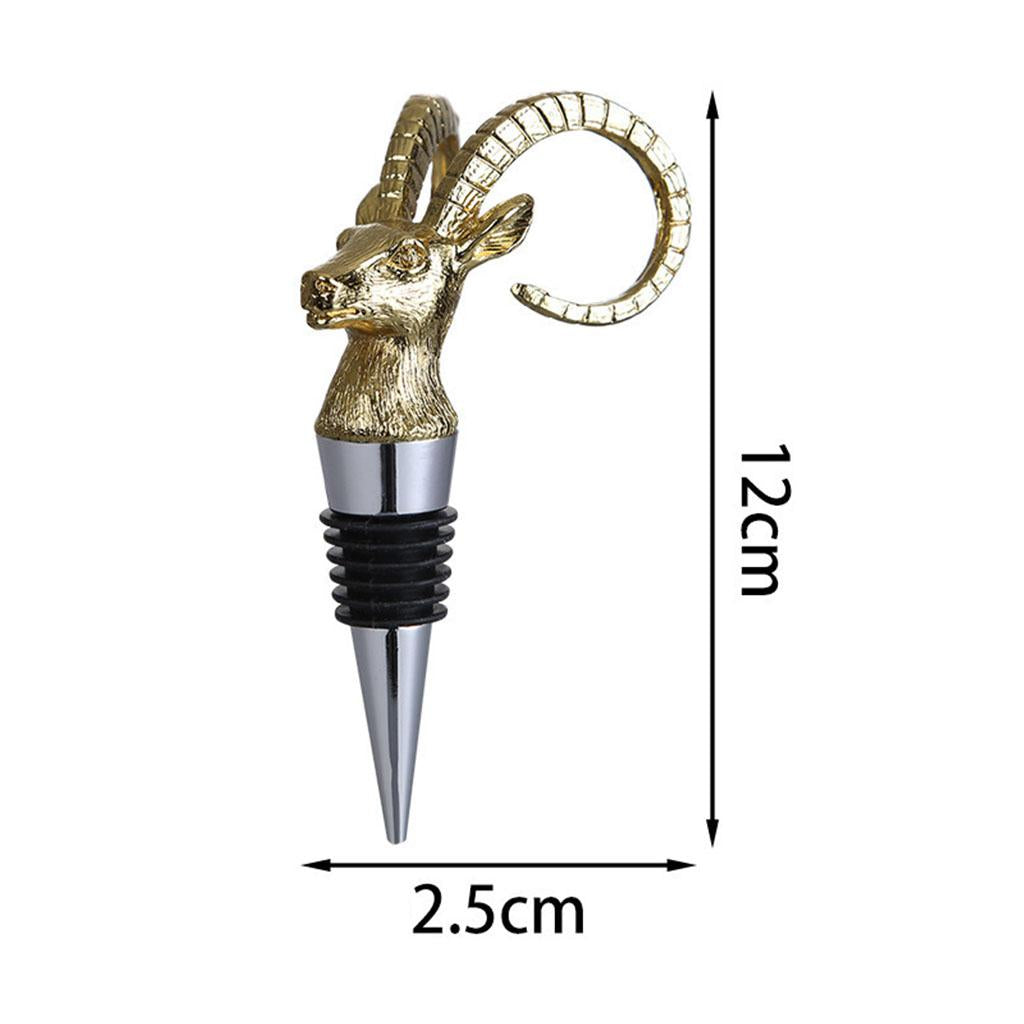 Animal Wine Bottle Stopper Decor for Bar Beverage Bottle Champagne Bottle Gazelle Stopper Gold