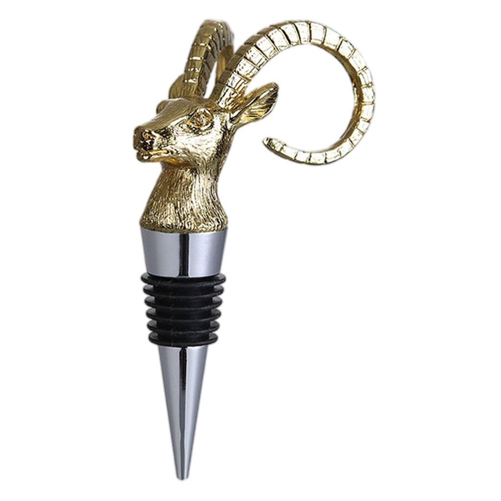 Animal Wine Bottle Stopper Decor for Bar Beverage Bottle Champagne Bottle Gazelle Stopper Gold