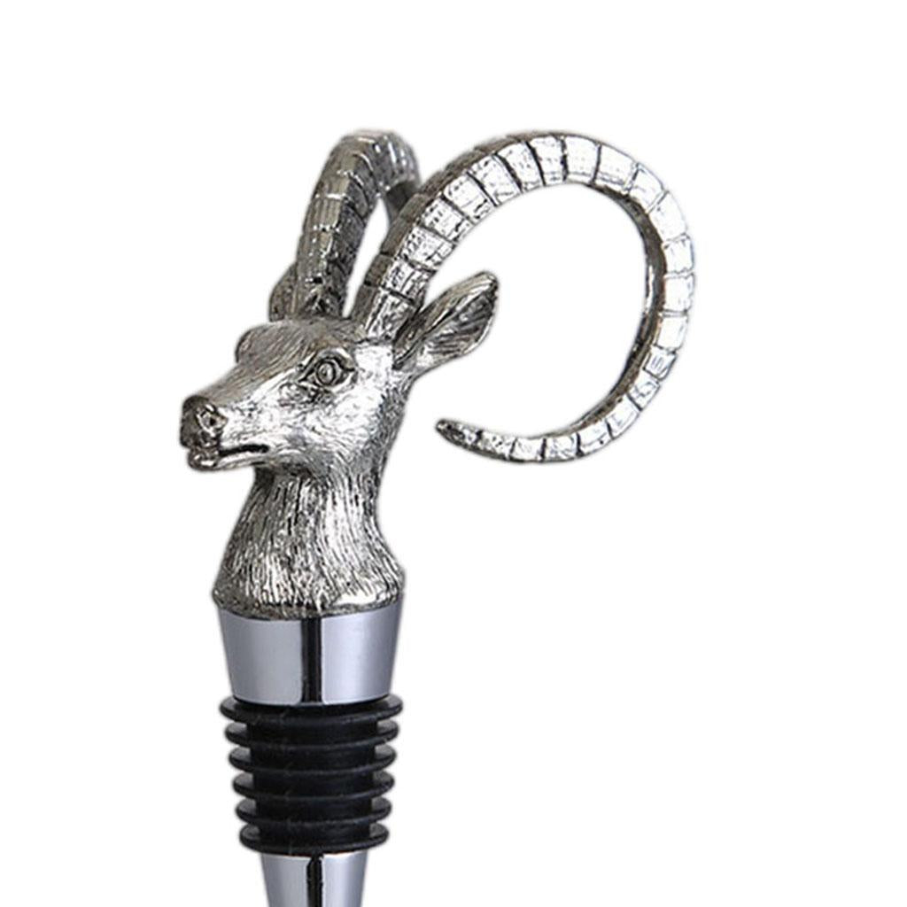Animal Wine Bottle Stopper Decor for Bar Beverage Bottle Champagne Bottle GazelleStopperSilver