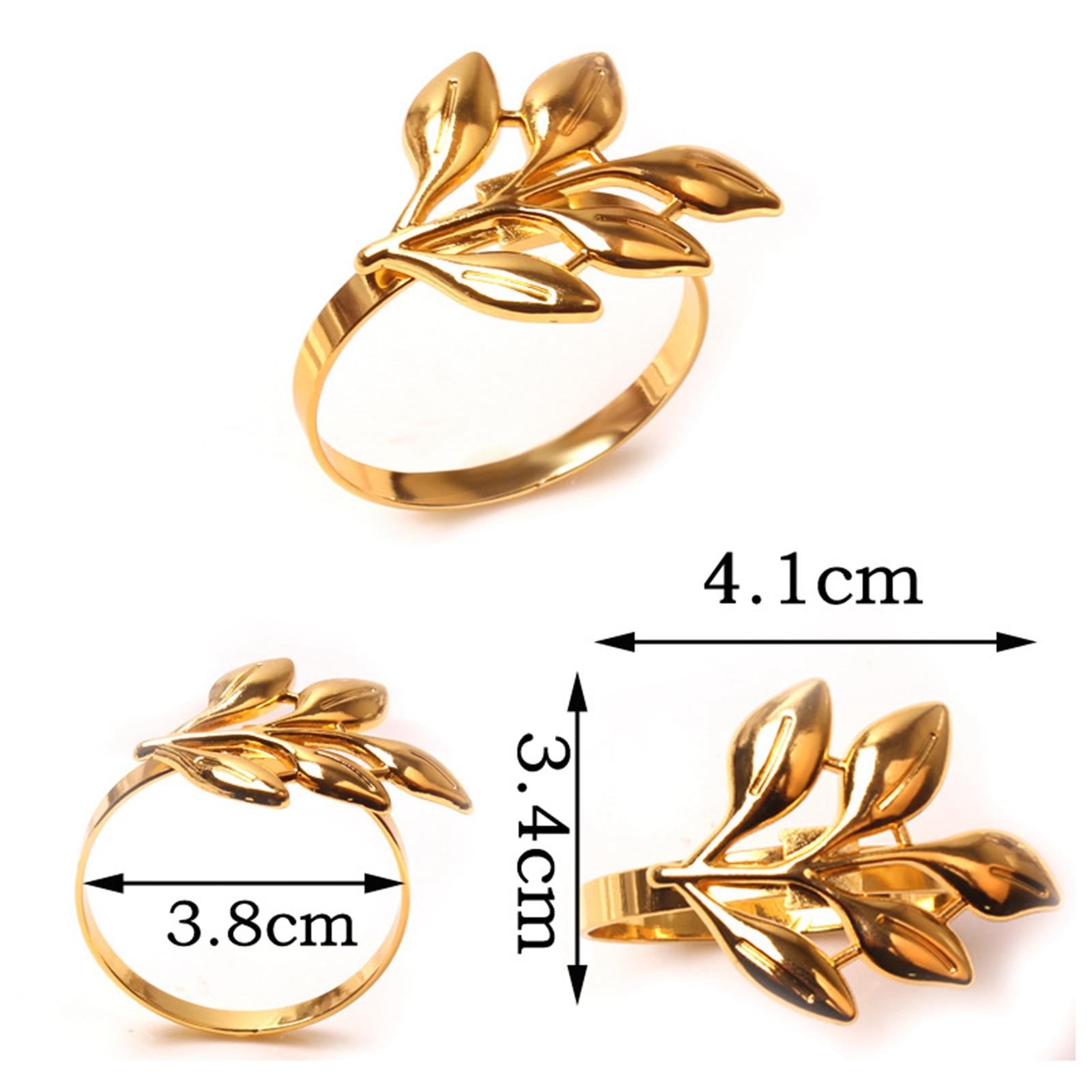 Delicate Napkin Holder Napkin Rings Adornment Leaf Design for Party Ornament gold