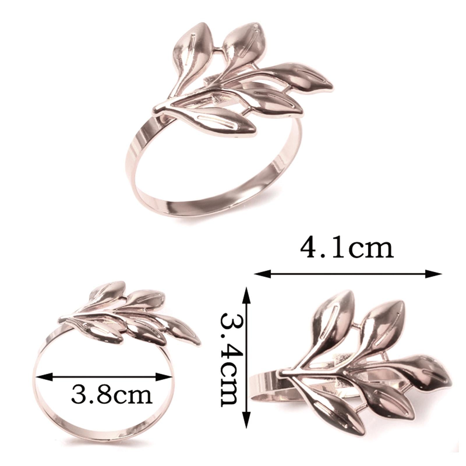 Delicate Napkin Holder Napkin Rings Adornment Leaf Design for Party Ornament silver