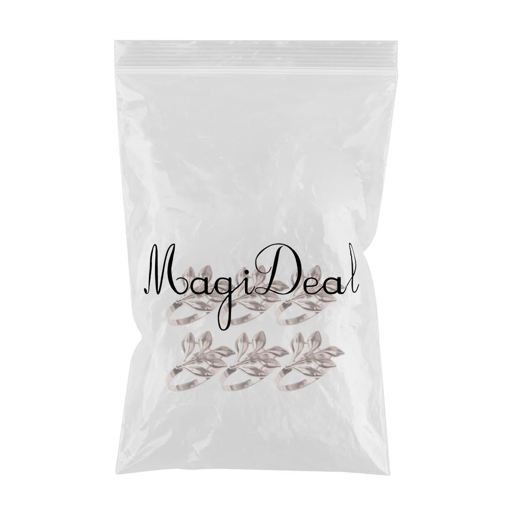 Delicate Napkin Holder Napkin Rings Adornment Leaf Design for Party Ornament silver