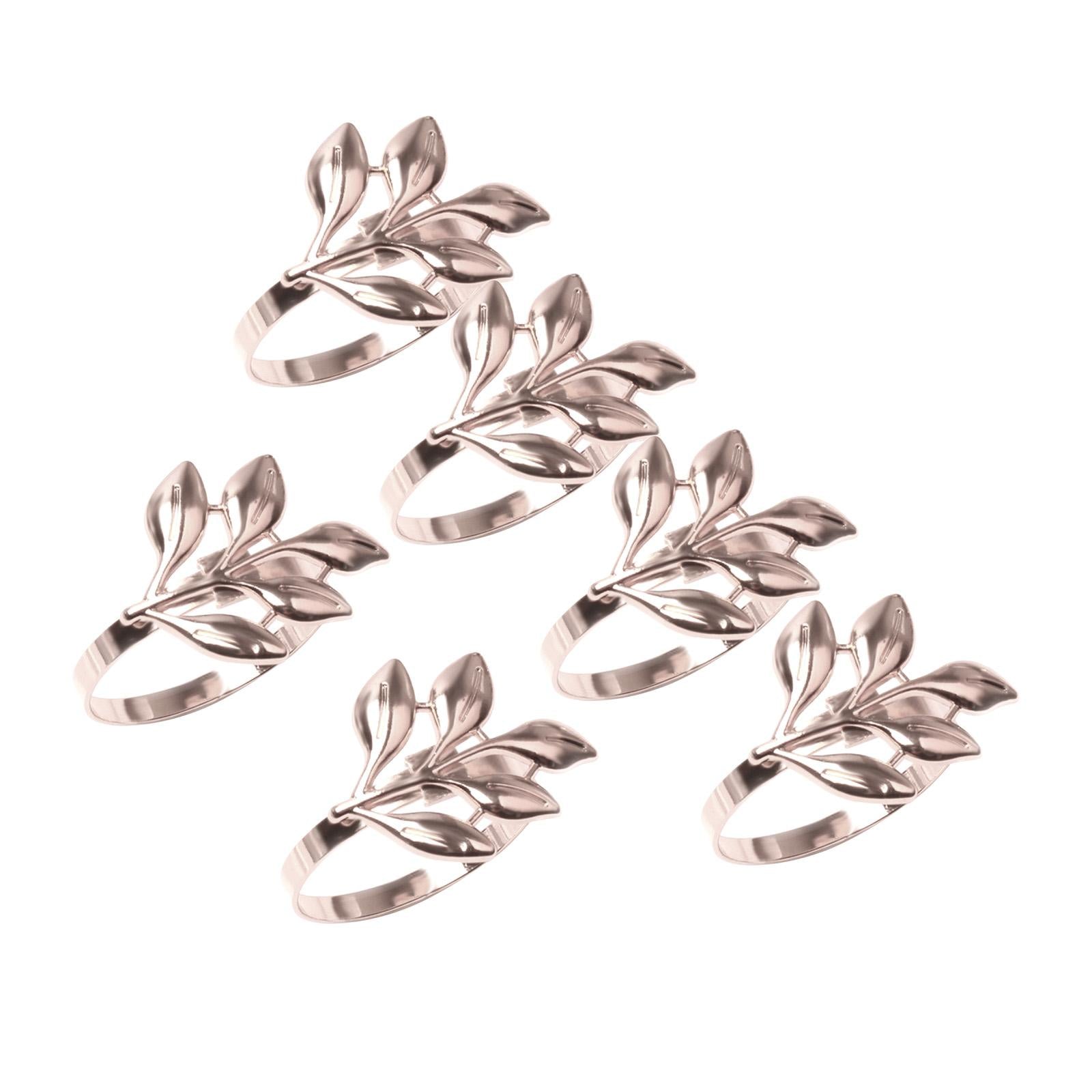 Delicate Napkin Holder Napkin Rings Adornment Leaf Design for Party Ornament silver