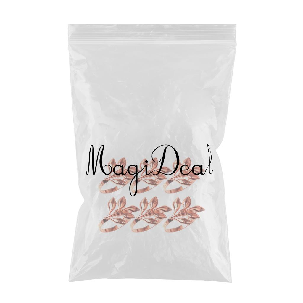 Delicate Napkin Holder Napkin Rings Adornment Leaf Design for Party Ornament rose gold