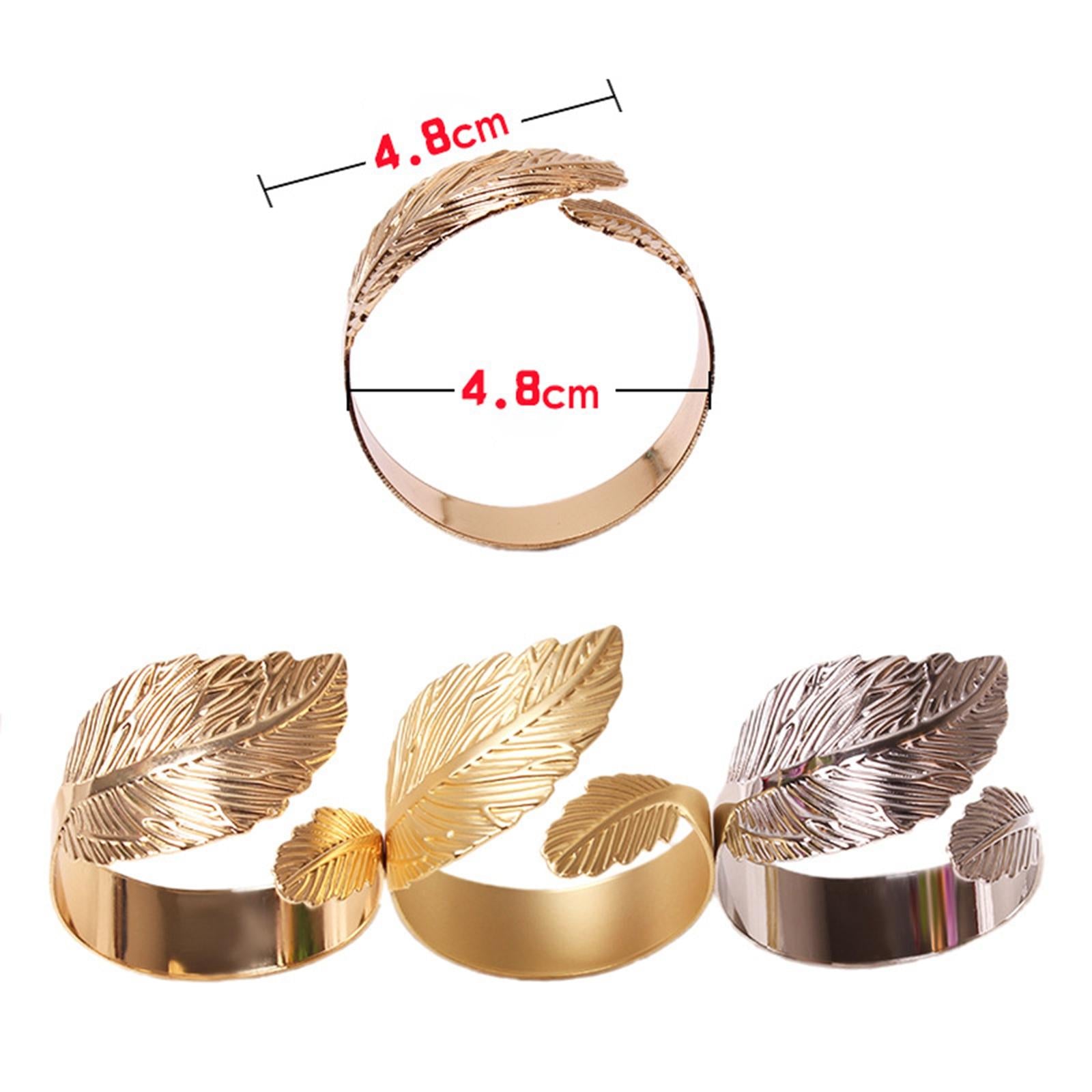 4Pcs Feather Napkin Rings Crafts Holder for Family Gatherings Thanksgiving Golden  B