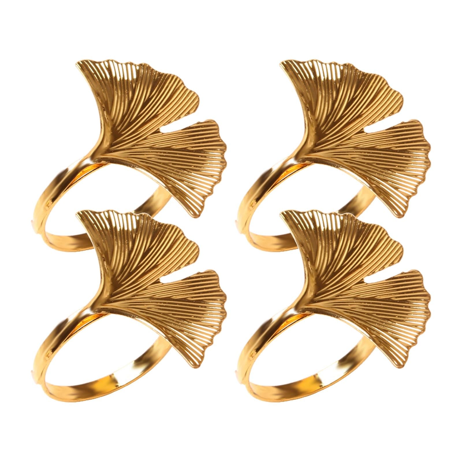 6x Napkin Rings Leaf Napkin Holder for Birthday Dinner Party Ginkgo Leaves