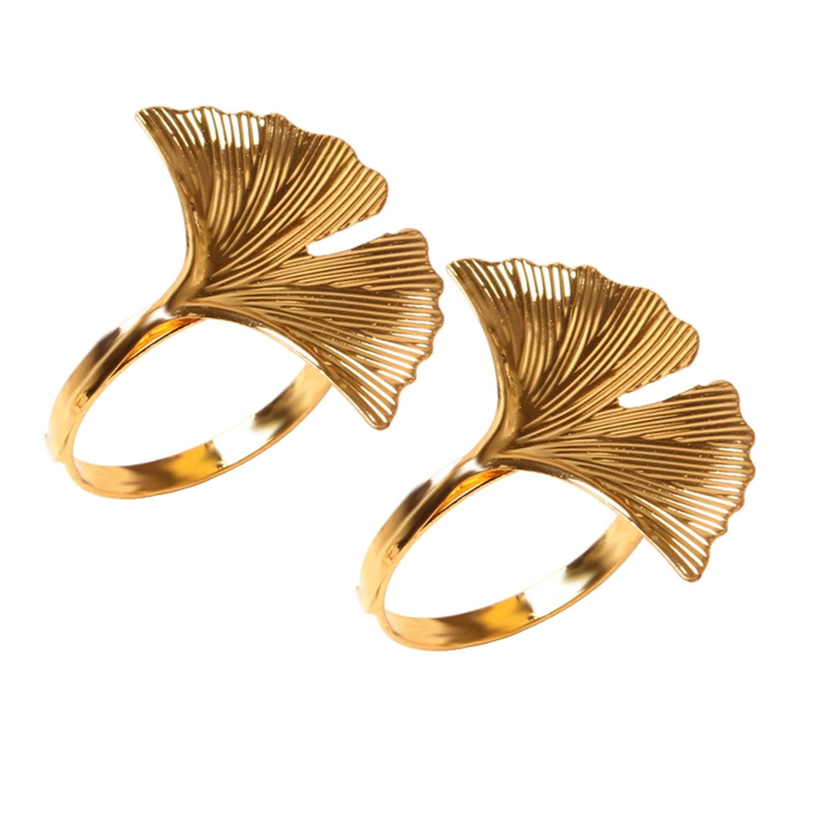 6x Napkin Rings Leaf Napkin Holder for Birthday Dinner Party Ginkgo Leaves