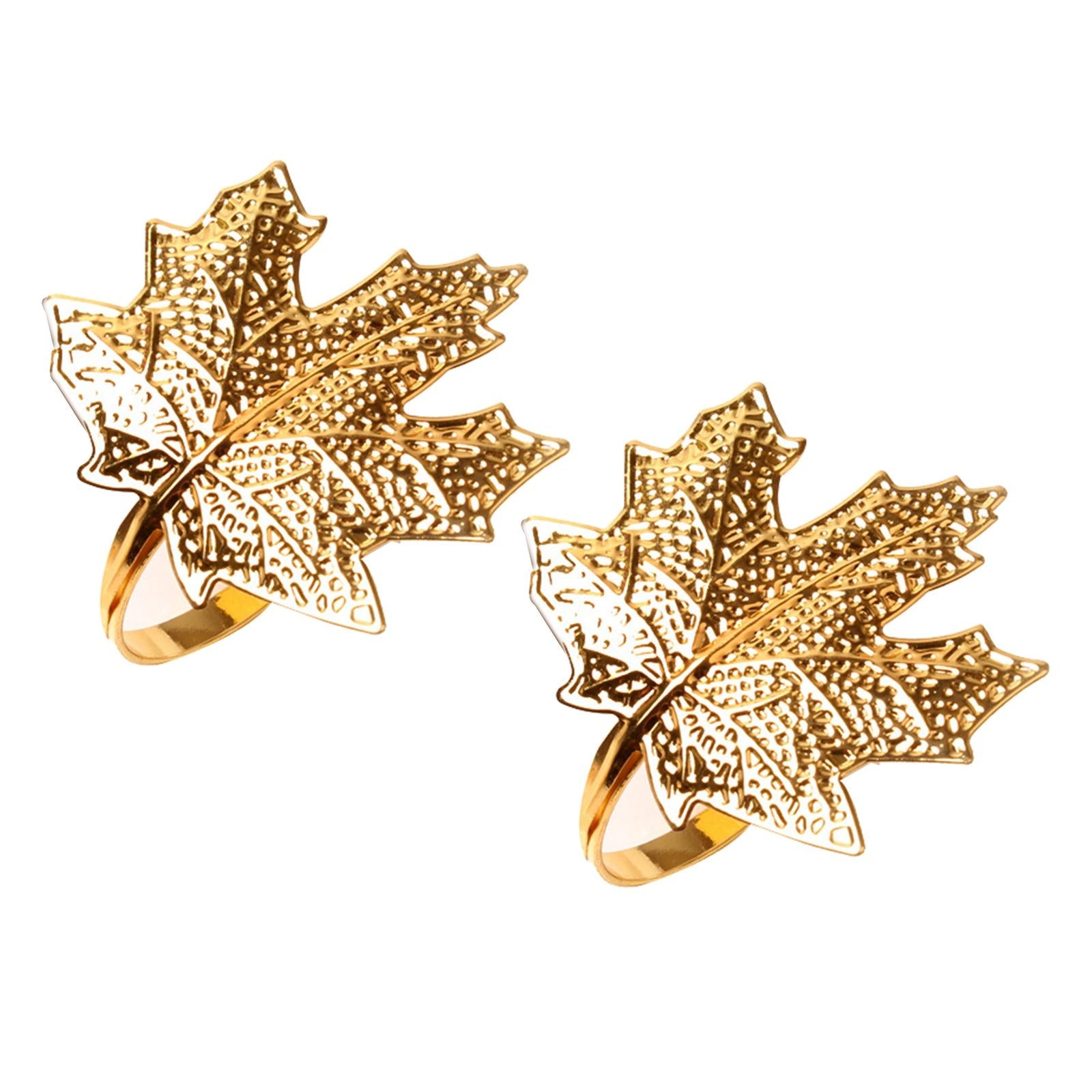 6x Napkin Rings Leaf Napkin Holder for Birthday Dinner Party Maple Leaves