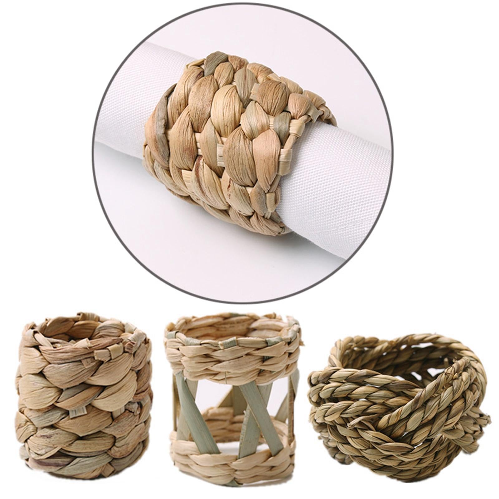 6x Handmade Napkin Rings Napkin Holder for Gathering Kitchen Dinner Table 5.4x5cm