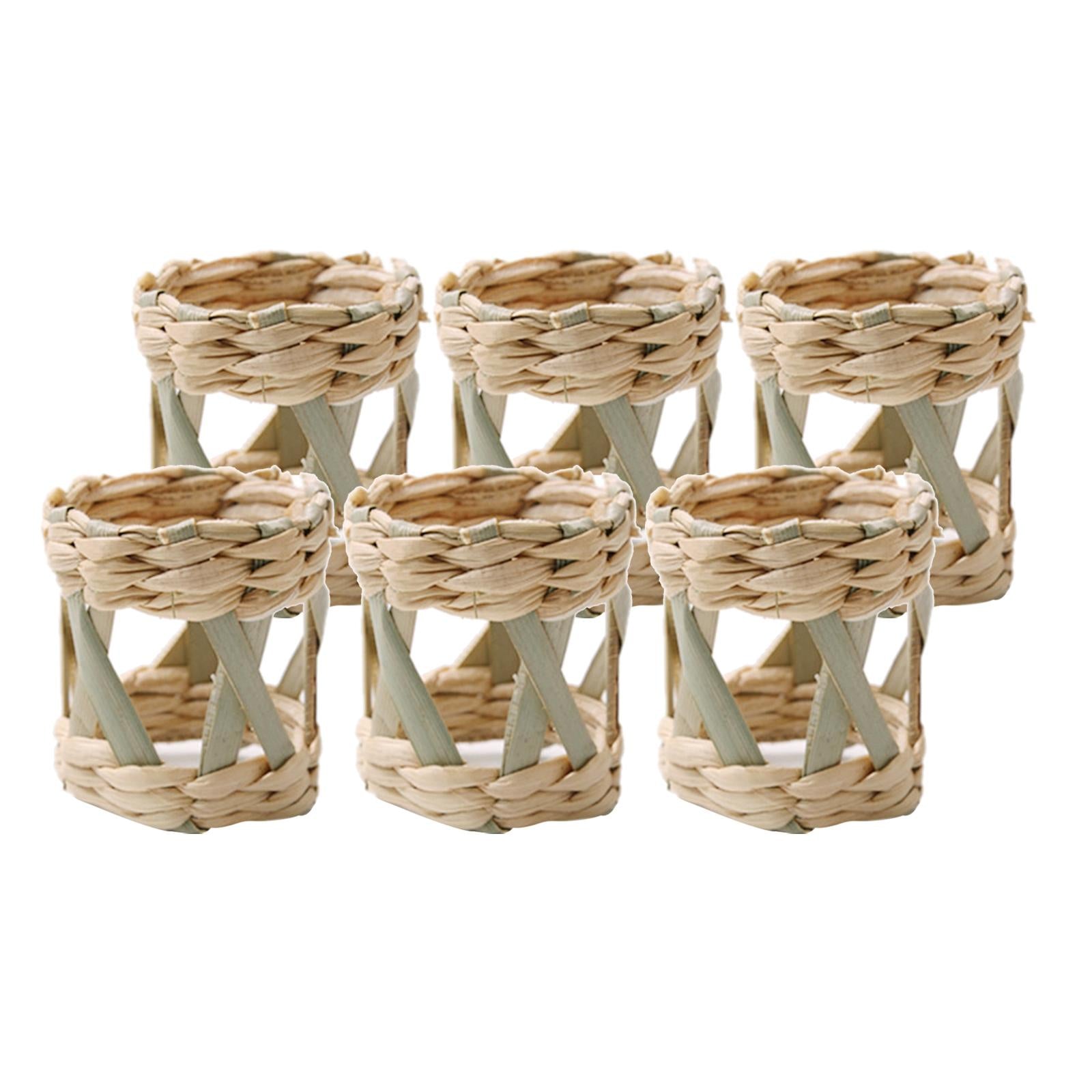 6x Handmade Napkin Rings Napkin Holder for Gathering Kitchen Dinner Table 4.6x5cm