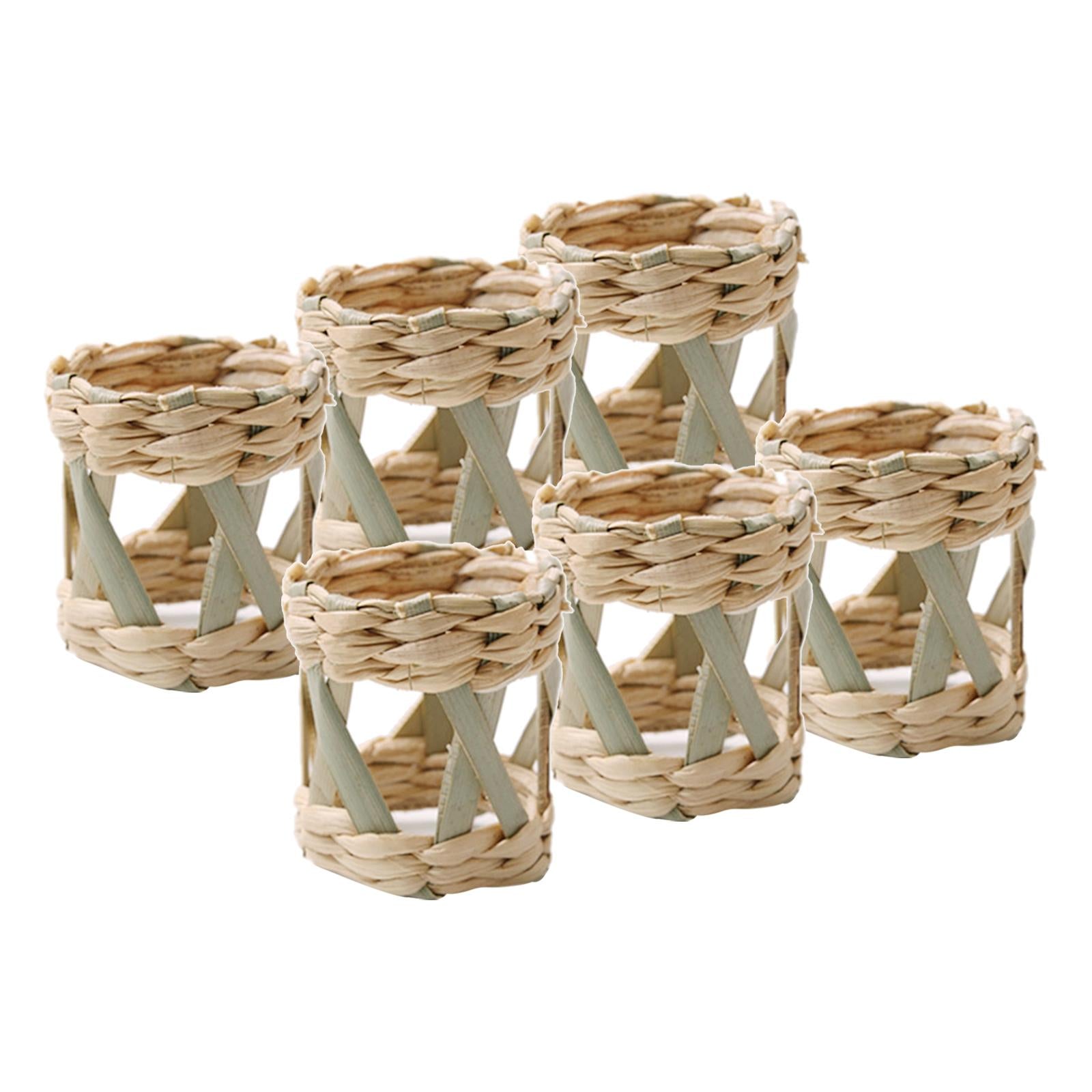 6x Handmade Napkin Rings Napkin Holder for Gathering Kitchen Dinner Table 4.6x5cm