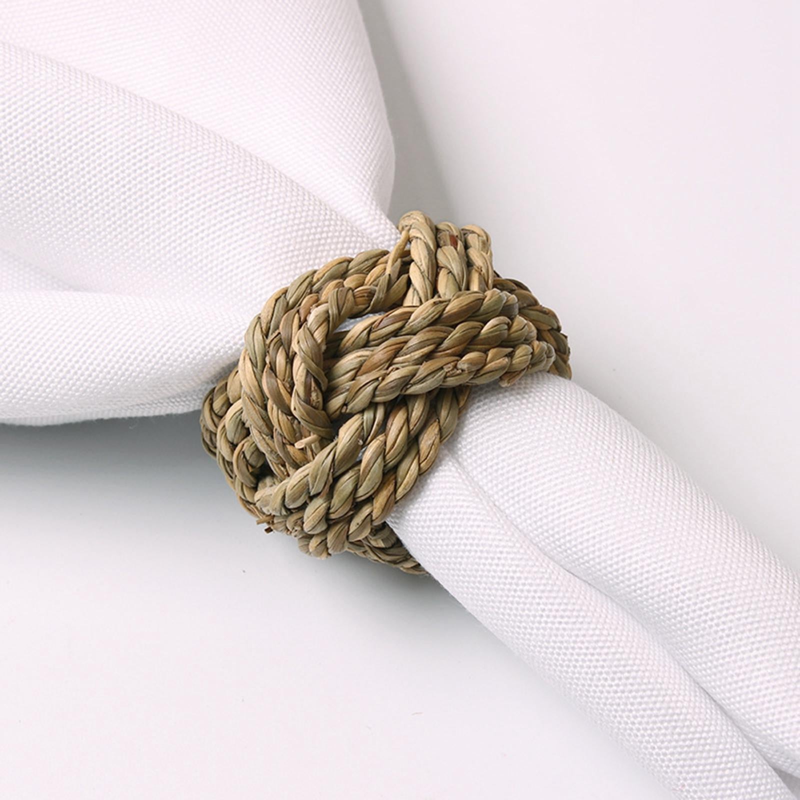 6x Handmade Napkin Rings Napkin Holder for Gathering Kitchen Dinner Table 4.3x4.4cm