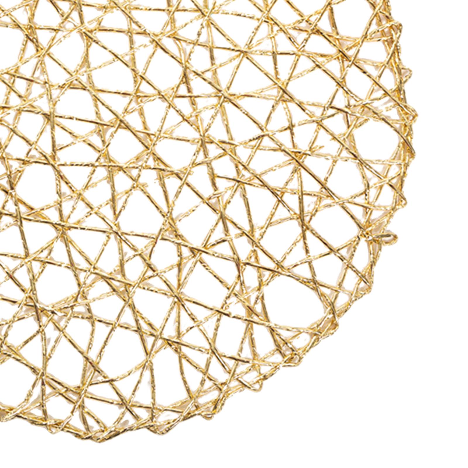 Round Placemats Tableware Utensil Stain Resistant for Dining Table Gold